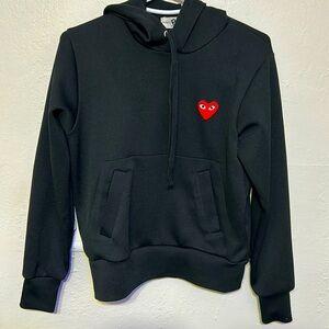 comme des garcons PLAY black hoodie size small. authentic